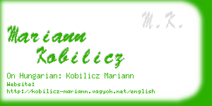 mariann kobilicz business card